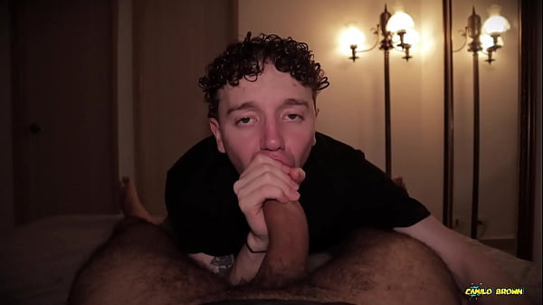 POV Twink Blowjob Cum Eating Nico Mucci Sucking Sweaty Daddy Camilo Brown’s Big Uncut Cock